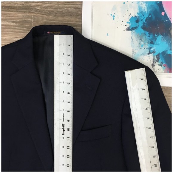 Hart Schaffner Mens Blazer Sport Coat Two Button Jacket Wool 40R Casual Suit USA - Picture 12 of 13